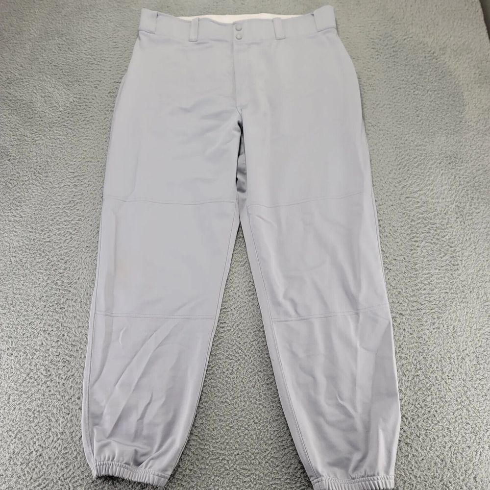 Nike Pants Mens XXL Gray Baseball Cuffed Swoosh Logo Outdoors High Rise